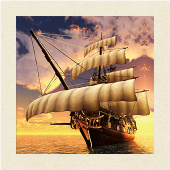 3D Hologram Lenticular Wall Art Picture Mural Moving Pirate Century Ship (REF:H01)