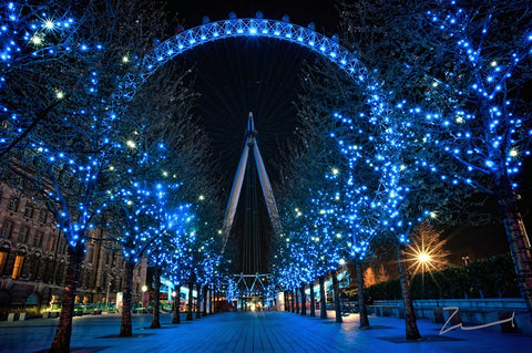 London Eye LED Fireworks Violet Light Up Wheel Canvas (REF: A08)