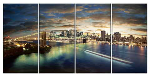 Brooklyn Bridge Night Light Up Scenery LED canvas painting (REF: B24)