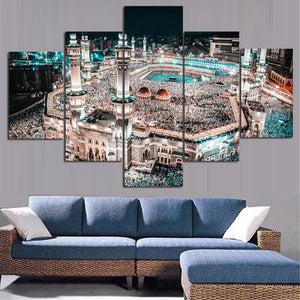 Madina, Holy Mosque, Mecca, LED Lit-Up at Night Picture Canvas (REF: M12)