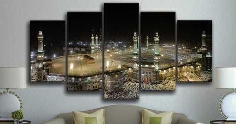 Madina, Holy Mosque, Mecca, LED Lit-Up at Night Picture Canvas (REF: M11)