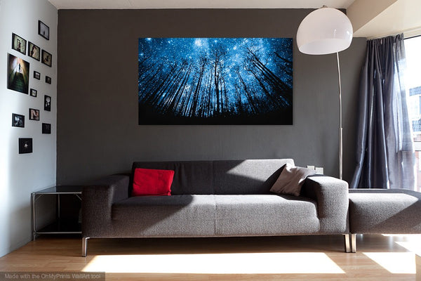 Starry Night Sky Forest Canvas with LED & Optical Fibre (REF: M02)