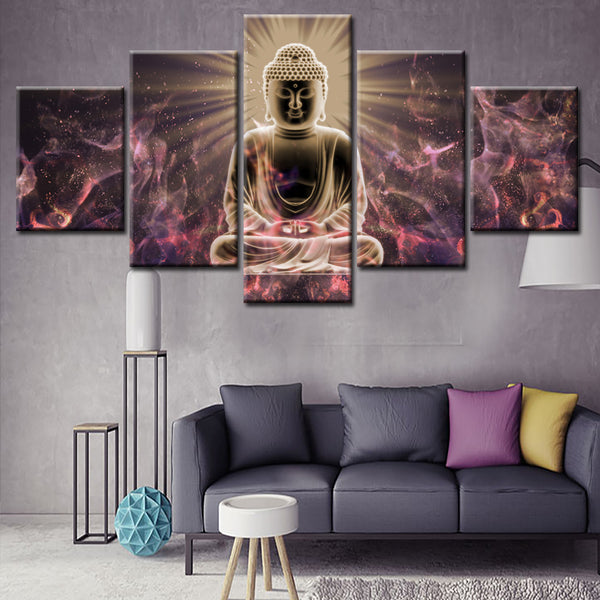 Buddha, Peace, holy, LED Lit-Up at Night Picture Canvas (REF: S05)