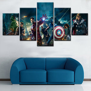 SUPER HERO MARVELS JUSTICE LEAGUE, LED Lit-Up at Night Picture Canvas (REF: S04)